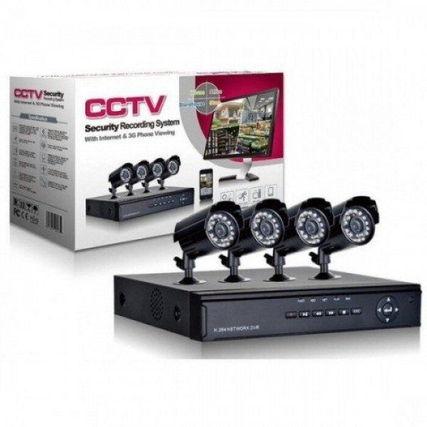 Комплект за видео наблюдение DVR + 4 камери CCTV, DVR, USB
