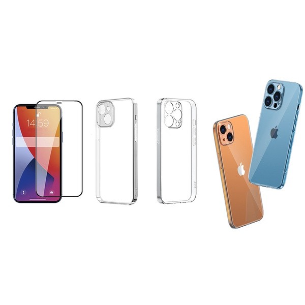 Комплект Full Glue стъклен протектор + Clean Armor гръб iPhone 13 Pro Комплект Full Glue стъклен протектор + Clean Armor гръб iPhone 13 Pro